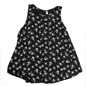 Old Navy Luxe Floral Black Tank Top